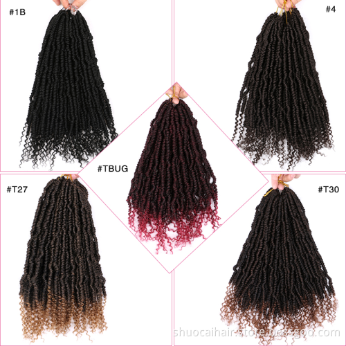 Bomb Twist Crochet Hair 14 Inch Spring Twist Crochet Braids Pre-looped Mini Passion Twist Braiding Hair Senegalese